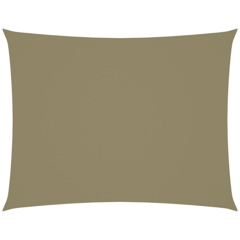 Helloshop26 - Voile toile d'ombrage parasol tissu oxford rectangulaire 3,5 x 4,5 m beige