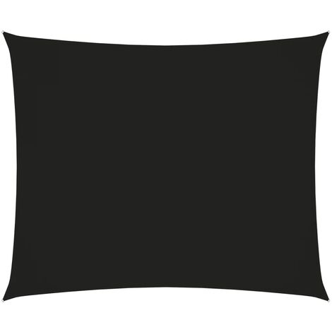 Voile toile d'ombrage parasol tissu oxford rectangulaire 3,5 x 4,5 m noir