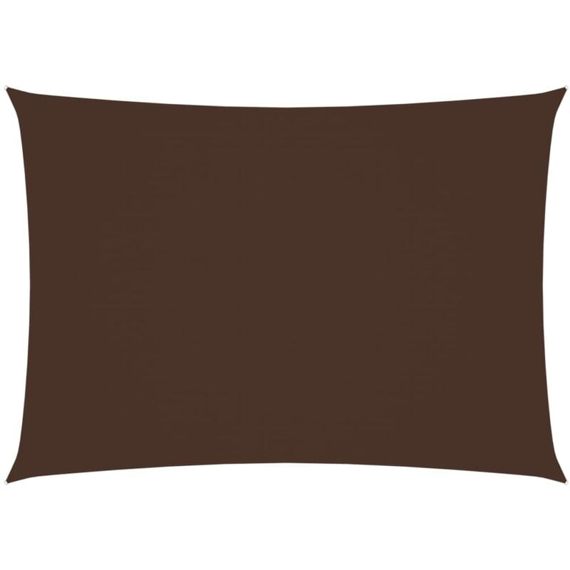 Voile toile d'ombrage parasol tissu oxford rectangulaire 4 x 6 m marron