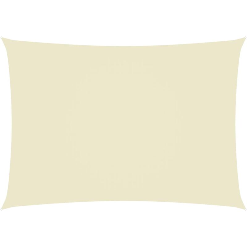 Helloshop26 - Voile toile d'ombrage parasol tissu oxford rectangulaire 5 x 7 m crème