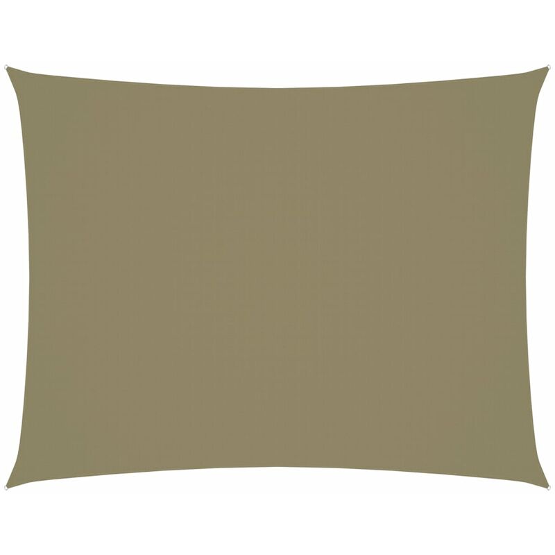 Voile toile d'ombrage parasol tissu oxford rectangulaire 6 x 7 m beige