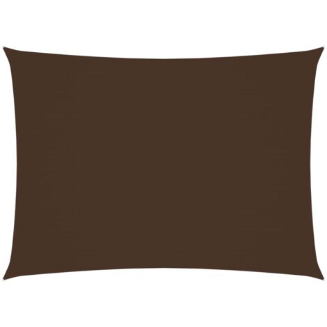 Voile toile d'ombrage parasol tissu oxford rectangulaire 6 x 7 m marron