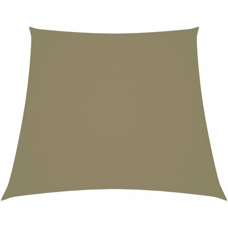 Voile toile d'ombrage parasol tissu oxford trapèze 2/4 x 3 m beige