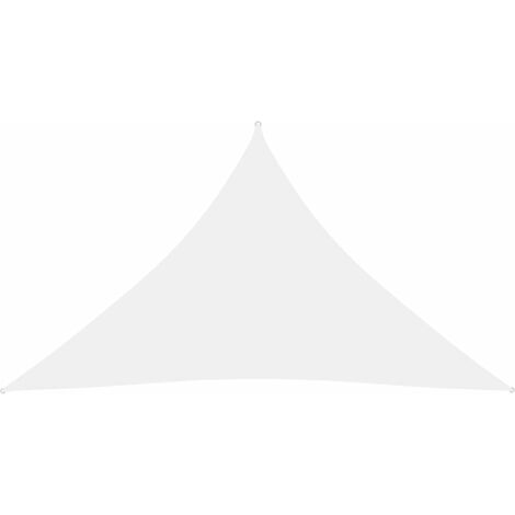 Voile toile d'ombrage parasol tissu oxford triangulaire 3,5 x 3,5 x 4,9 m blanc