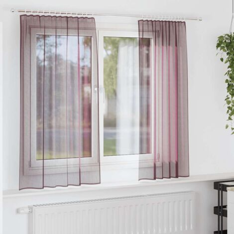 Voile Vorhänge mit Stangentaschen 2 Stk. Lila vidaXL