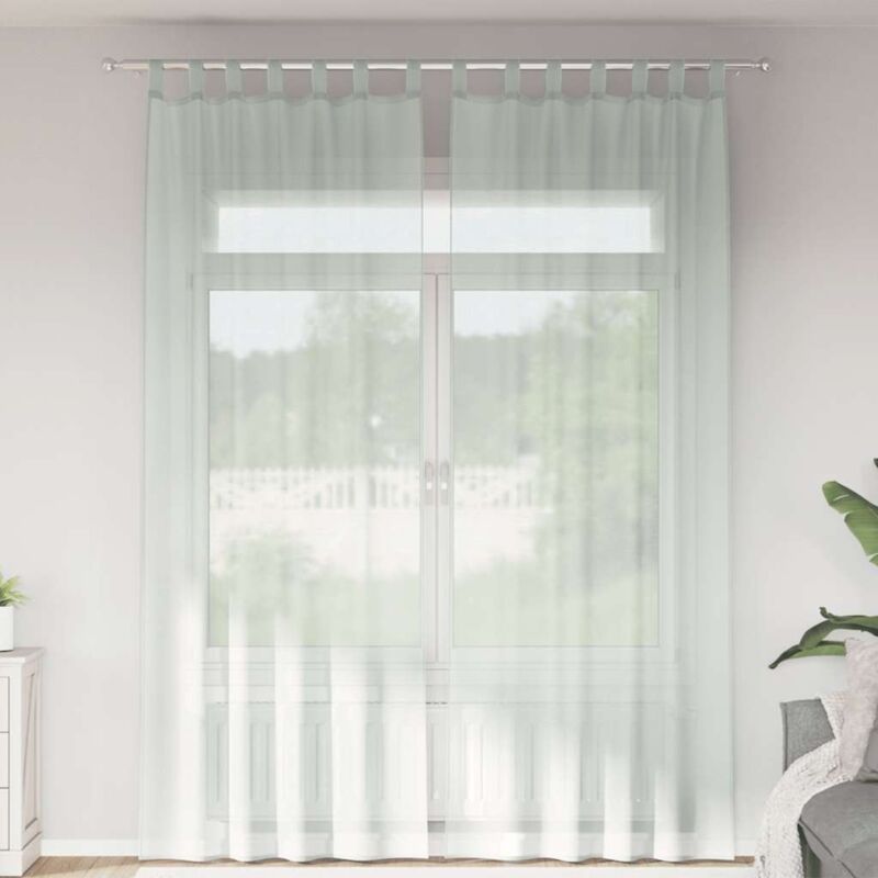 Voile Vorhänge Mit Schlaufen 2 Stk. Hellgrau 140x260 Cm Vidaxl