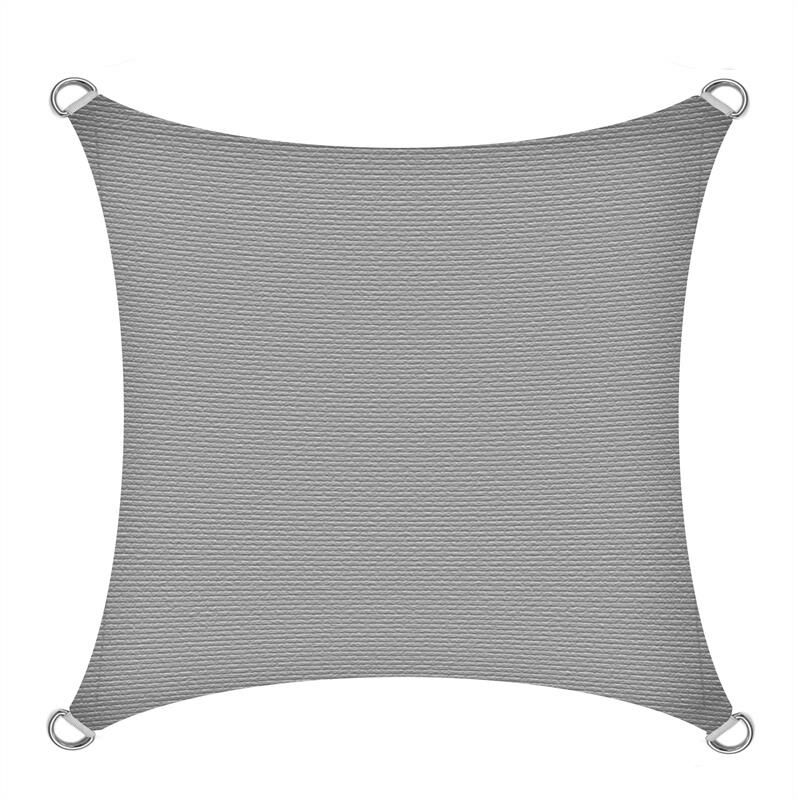 Voile d'ombrage en polyéthylène gris / 4x4m (carré)