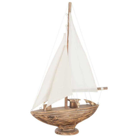 Voilier en Bois Déco "Noa" 40cm Naturel