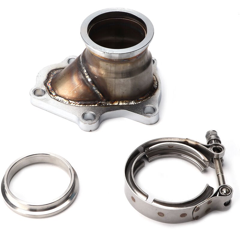 YB - Jeffergarden Voiture 5 boulons tuyau de descente bride à 2.5in v bande Conversion adaptateur remplacement pour TD04 Turbo chargeur 14412AA451