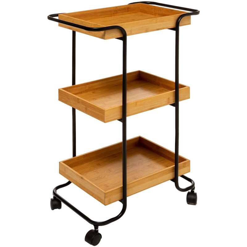 5five Simply Smart - Chariot de salle de bain sur roulettes, 3 niveaux