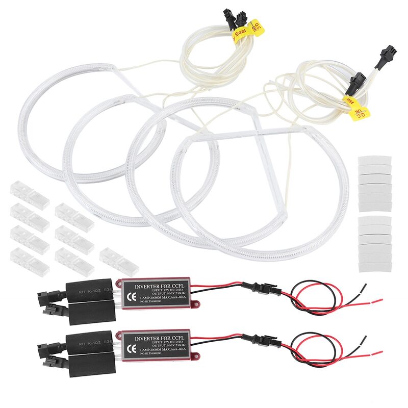 YB - Jeffergarden Anneaux Halo yeux d'ange ccfl blancs pour voiture, lumière haute luminosité adaptée pour E46