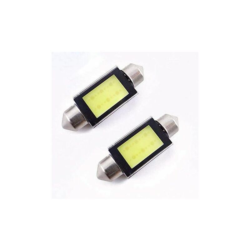 Voiture Cob Led Plaque D'Immatriculation Lumière 2Pcs Blanc Xenon 36Mm 6418 C5W 4W Ampoules 12V Led Phare Automobile Lampe De Direction Signal De
