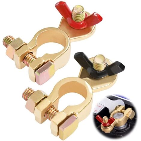 Voiture Connecteur En Laiton Pince 12v/24v Cosse Batterie De Avec écrou à Oreilles Bornes Pour Automobiles, Motos Et Véhicul
