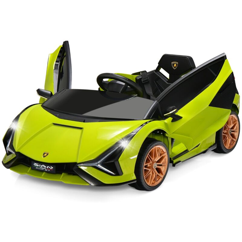 Maisonchic - Voiture de Sport Électrique 12V pour Enfants 3-8Ans 2 Portes Papillons Effets Sonores et Lumineux 108x64x41cm Vert CW9397 design in