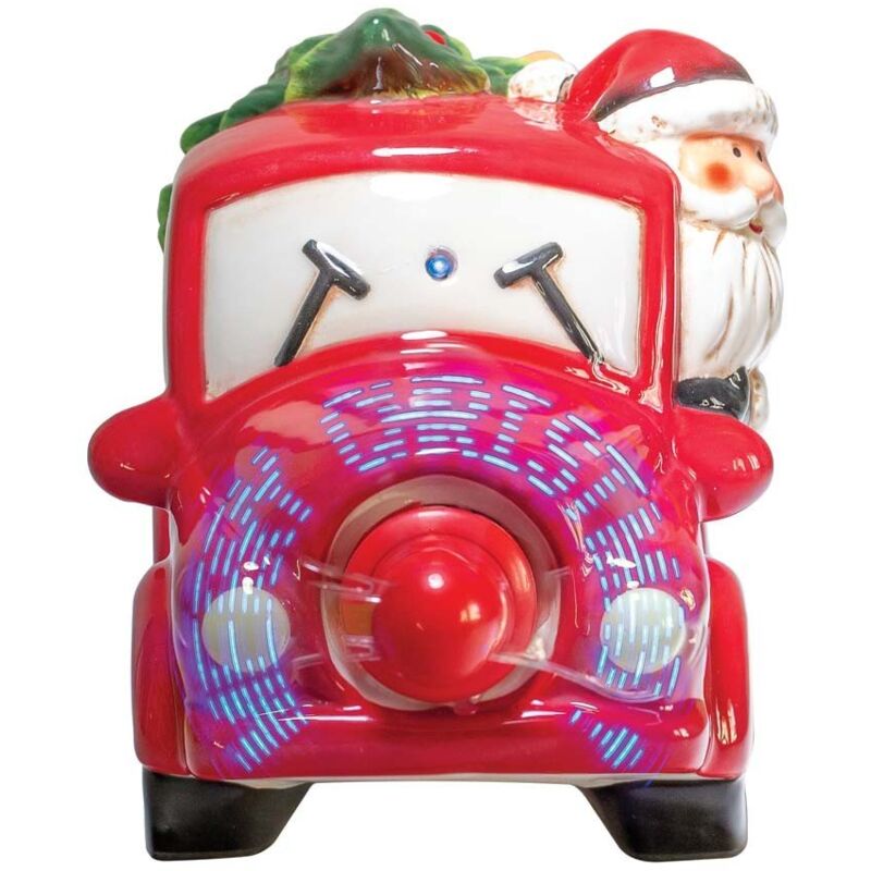 Voiture du Père-Noel musicale hologramme