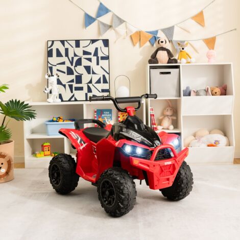 Voiture Electrique 12 V pour Enfants Quad pour Enfants de 3-8 Ans Vitesse Elevée/Basse Siège Confortable Roues Larges Rouge CW8862 DESIGN IN