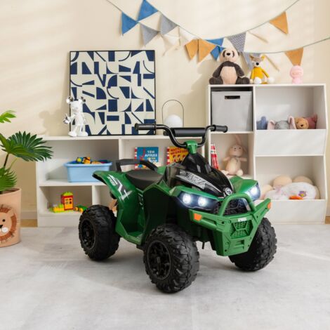 Voiture Electrique 12 V pour Enfants Quad pour Enfants de 3-8 Ans Vitesse Elevée/Basse Siège Confortable Roues Larges Vert CW4219 DESIGN IN
