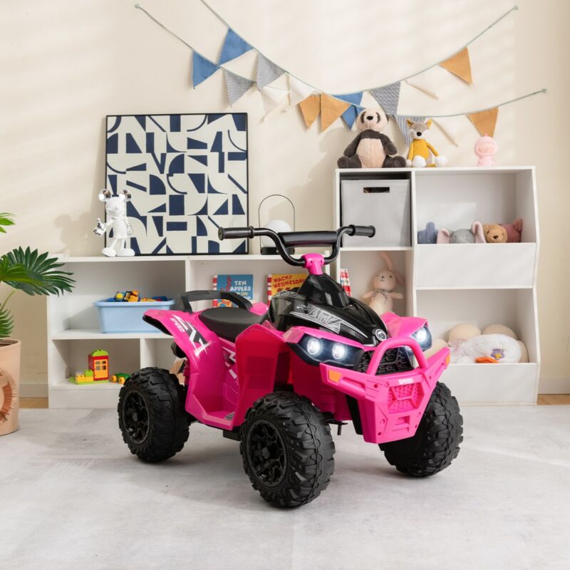 Voiture Electrique 12 V pour Enfants Quad pour Enfants de 3-8 Ans Vitesse Elevée/Basse Siège Confortable Roues Larges Rose CW1840 DESIGN IN
