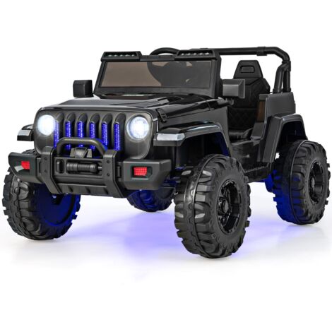 Voiture Electrique 12V/7Ah pour Enfants Télécommande 2,4G 2 Moteur MP3 USB Klaxon Vitesse Max 6km/h 3-8 Ans Noir Maison Chic