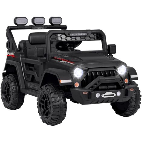 Voiture Électrique 12V Enfants avec Télécommande Affichage Batterie Roues à Bande de Roulement Démarrage Doux 3 Vitesses Noir CW6611 Maison Chic
