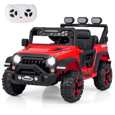 Voiture Électrique 12V Enfants avec Télécommande Affichage Batterie Roues à Bande de Roulement Démarrage Doux 3 Vitesses Rouge CW7059 DESIGN IN
