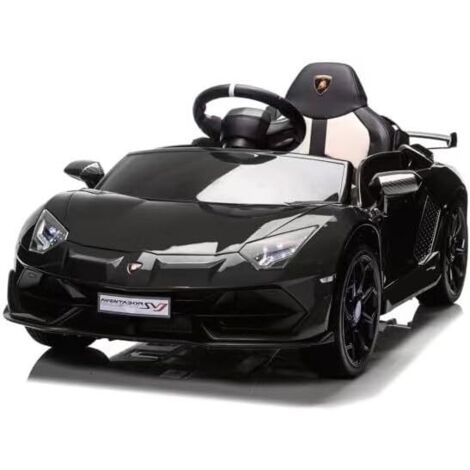 Voiture Électrique 12V pour Enfants Lamborghini, Télécommande, Vitesse 3-5 Km/h, Portes Hydrauliques, Suspension, de 3 à 8 Ans, Noir