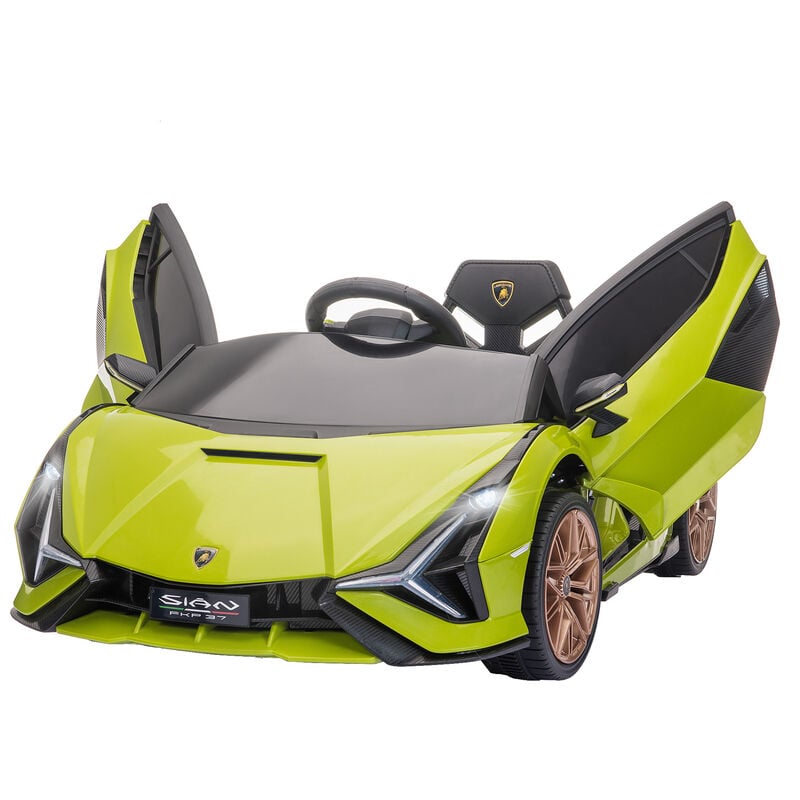 Homcom - Voiture électrique enfant de sport supercar 12 v - v. max. 5 Km/h effets sonores + lumineux vert - Vert