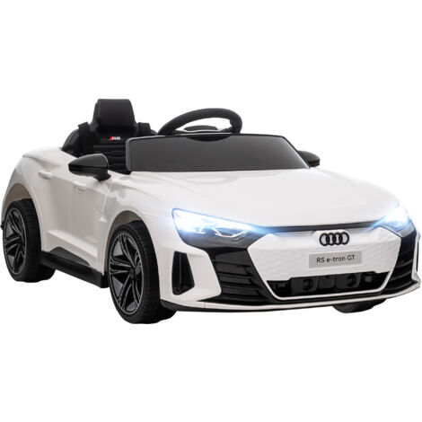 Voiture électrique enfant 12V avec télécommande - Audi RS E-tron GT blanche - 5 km/h max - sons et lumières - jouet voiture électrique