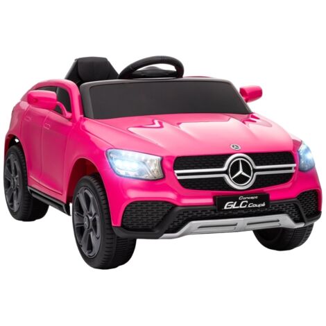 Voiture électrique enfant 12V avec télécommande, phares LED, musique, 3 vitesses, pour 3-6 ans, rose