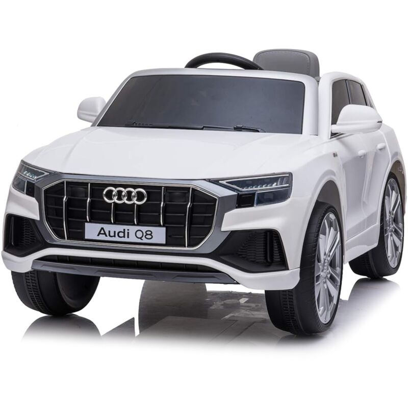 Mediawave Store - Voiture Électrique Enfant Audi Q8 LT985 avec led, MP3 et Télécommande Parentale Couleur: Blanc