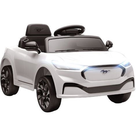 Voiture électrique enfant Ford Mustang Mach-E sous licence officielle 12 V télécommande 2,4 G 2 moteurs 92x55x44cm blanc