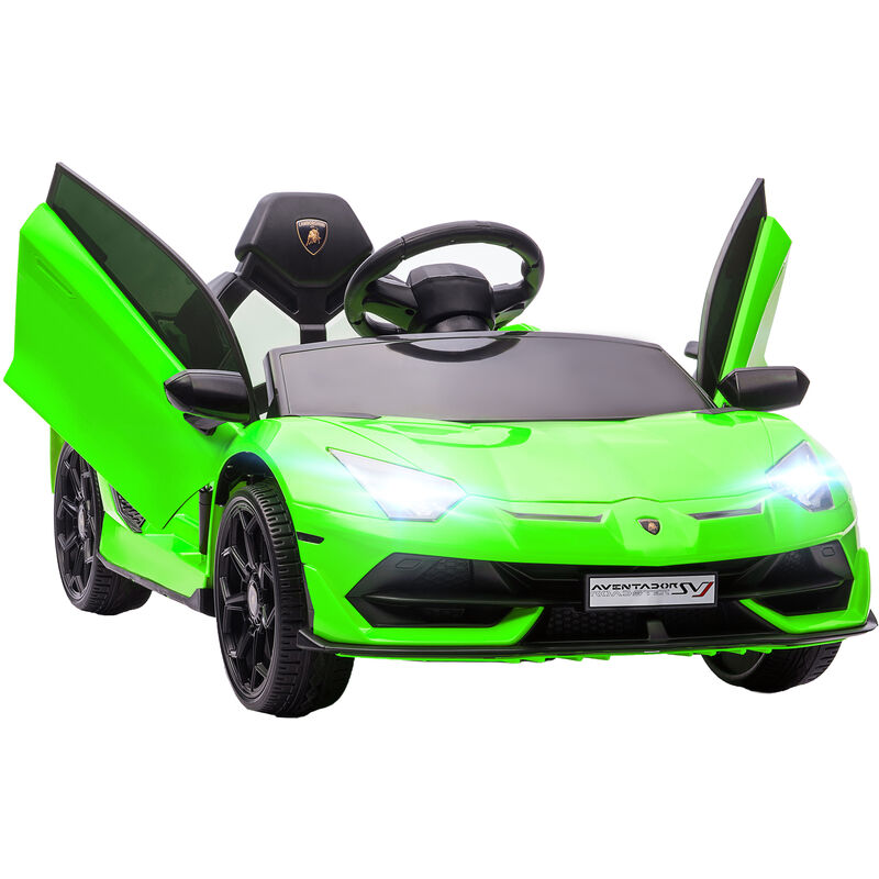 Voiture électrique enfant licence Lamborghini Aventador roadster svj télécommande effets sonores lumineux vert - Vert