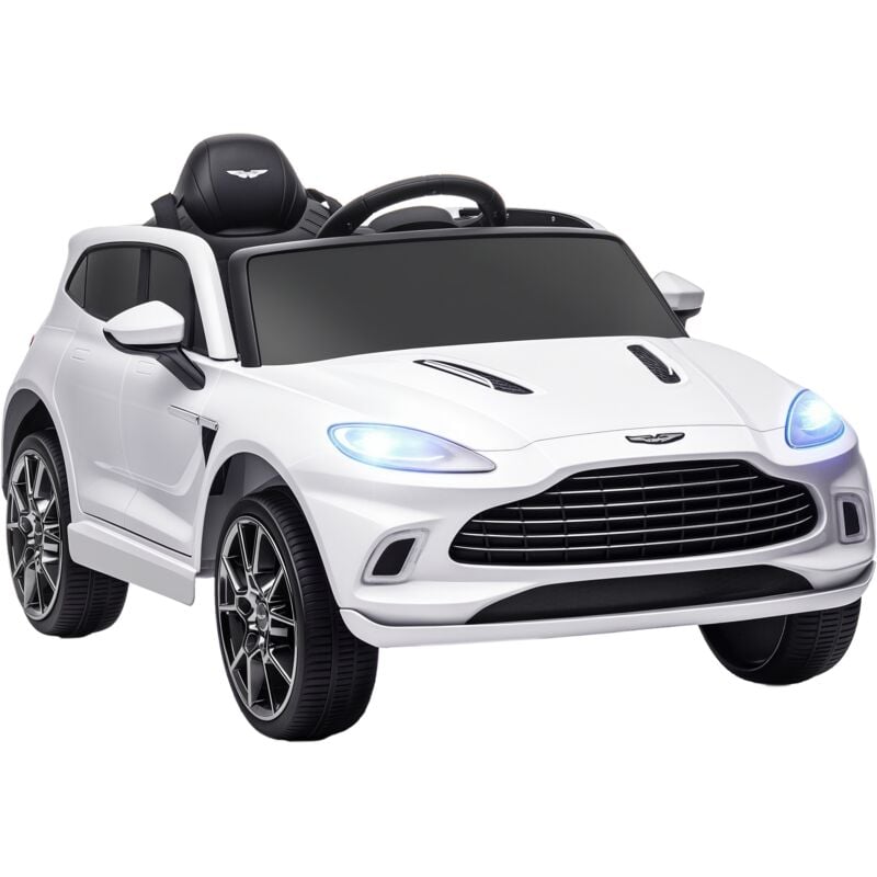 Aiyaplay - Voiture électrique enfant licence officielle Aston Martin dbx 12V 5 Km/h max. avec télécommande nombreux effets blanc