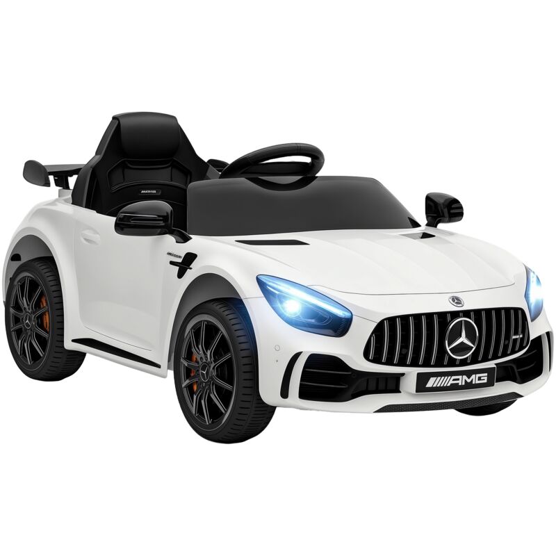 Aiyaplay - Voiture électrique enfant licence officielle Mercedes-Benz amg gtr - 12V, 5Km/h max. - nombreux effets - télécommande - blanc