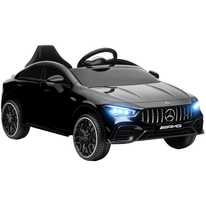 Aiyaplay - Voiture électrique enfant Mercedes cla 45S amg - 12V, 2 moteurs, 5Km/h max. - télécommande - nombreux effets - noir