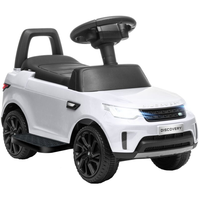 Aiyaplay - Voiture électrique enfant porteur 2 en 1 - licence Land Rover Discovery - effets lumineux sonores - blanc