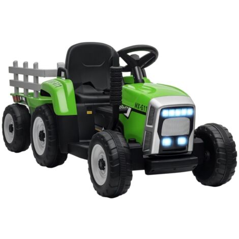 Voiture électrique enfant tracteur télécommande parentale 6km/h vert noir - 136.5x50x52.5cm