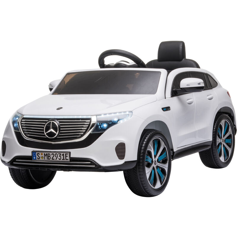 Voiture véhicule électrique enfants 12 V - V. max. 5 Km/h effets sonores + lumineux Mercedes EQC 400 4matic blanc - Blanc