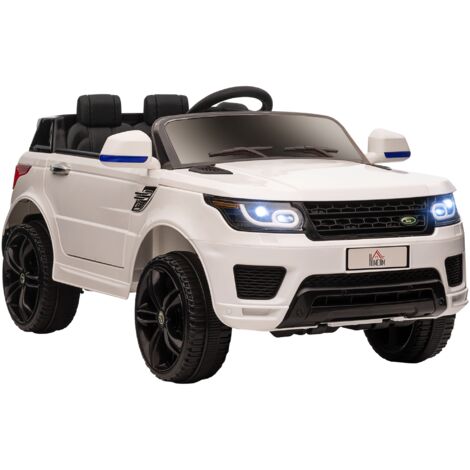 Voiture électrique enfants véhicule électrique 12 V, double moteurs, 3 à 5 km/h, blanc