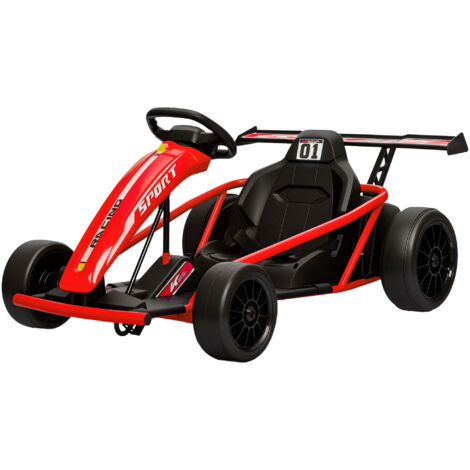 Voiture électrique GoKart kart électrique pour enfants 2 x 24 V moteurs mode dérive à 13 km/h 119 x 77 x 54 cm rouge