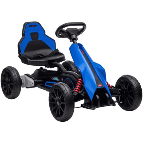 Voiture électrique Kart pour enfants 12V de 3 à 8 ans Vitesses 3-5 km/h et ceinture de sécurité 100x58x58,5cm Bleu