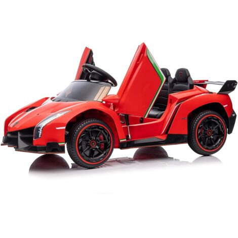 Voiture électrique Lamborghini Veneno Kids Licence 12V 2 moteurs portes ciseaux phares LED musique siège large 3 vitesses télécommande batterie