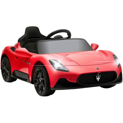 Voiture électrique Maserati MC20 rouge, 12V, télécommande, LED, musique, 3-6 ans.