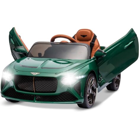 Voiture Électrique pour Enfants 12V sous Licence Bentley Bacalar avec Télécommande, Porte Ciseaux, 3 Vitesses, Lumières LED, Klaxon, Véhicules Électriques pour Enfants 3+ ans Vert