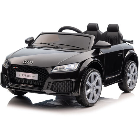 Voiture électrique pour enfants Audi TT RS 12 V - Moteur 2 × 30 W, télécommande 2,4 G, 3-5 km/h, lumière LED, haut-parleur réaliste, musique, Bluetooth, convient aux enfants de 3 à 6 ans