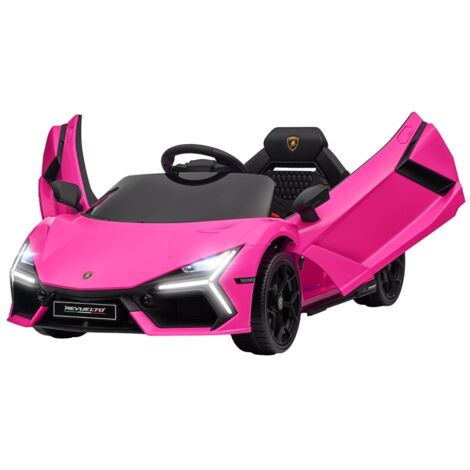 Voiture électrique pour enfants de 3 à 5 ans,à conduit souple,télécommandable,avec klaxon,plastique et métal,rose