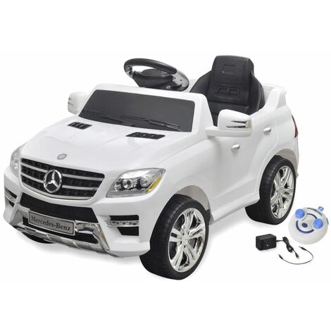 vidaXL Voiture Enfant Electrique Télécommande Mercedes Benz ML350 Blanc/Rouge