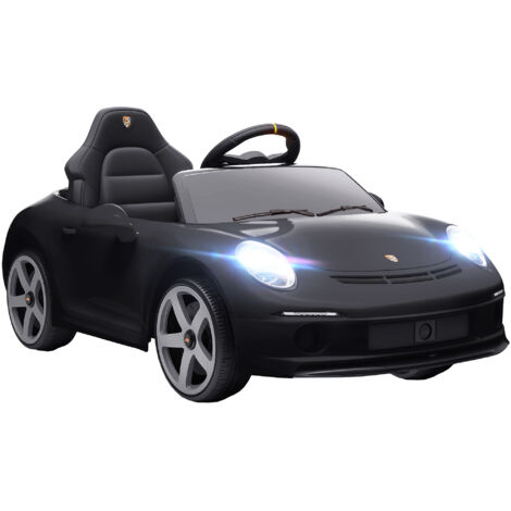 Voiture électrique pour enfants, télécommandable, musique, klaxon, USB, ceinture de sécurité, pour 3 à 5 ans, noire