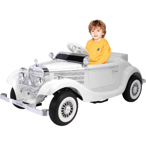 Voiture électrique rétro pour enfants – Vitesse ajustable 3-6 km/h – Télécommande parentale – Pneus anti-dérapants – Capacité 100 kg