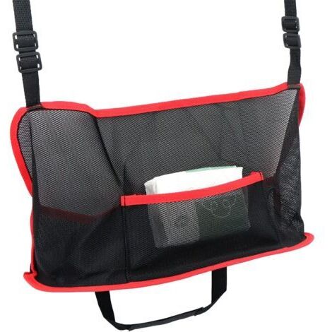 Voiture Filet Rangement Car Organisateur - Sac filet universel siège arrière Sac filet réglable , pour portefeuilles, rangement de téléphones portables (1 pièce, rouge)